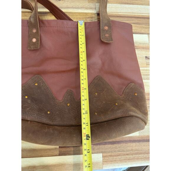 Large‎ Leather Suede Studded Bag Purse Tote - Picture 5 of 6